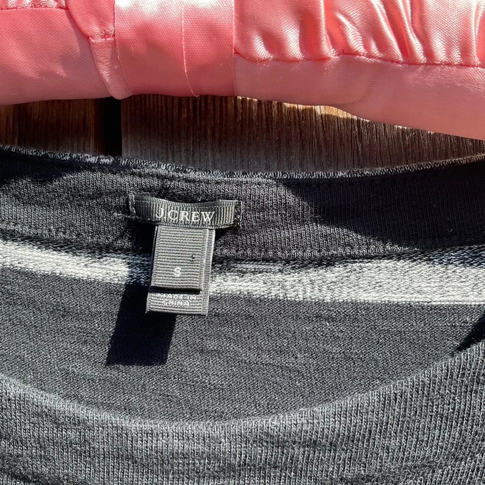 J.Crew Black and Gray Striped Dress